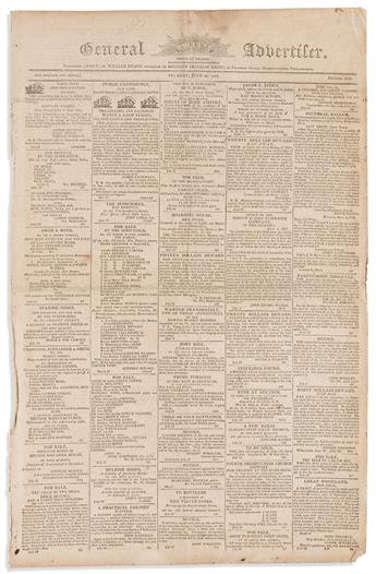 (LEWIS & CLARK.) Prospectus for the ill-fated official report by Lewis, and 3 other newspapers relating to the expedition.